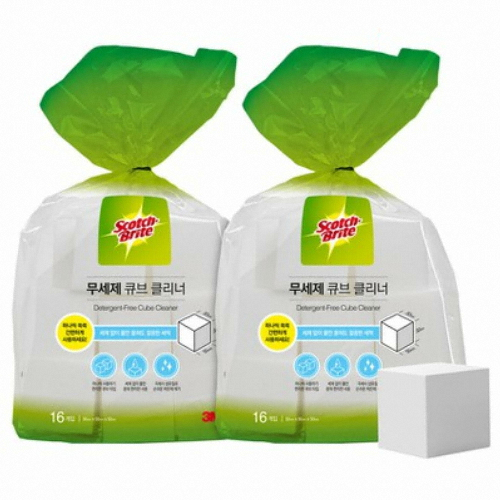 3M 스카치브라이트 무세제 큐브 클리너 16개입 (2개)