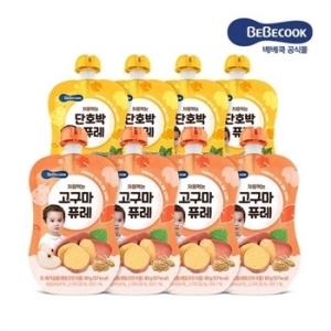 베베쿡 처음먹는 단호박 퓨레 80g (8개)_이미지