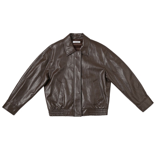 쉬즈미스 여성 페이크 레더 집업 점퍼 SWWJPP32030