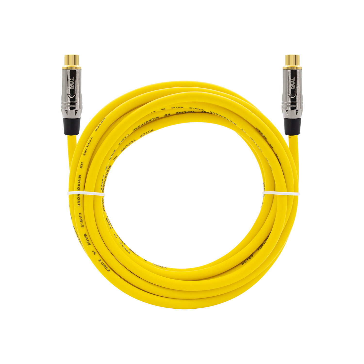 탑라인에이치디 HDTOP 메탈 RCA 암 to 암 연장 케이블 옐로우 (1.5m, HT-TP5069)