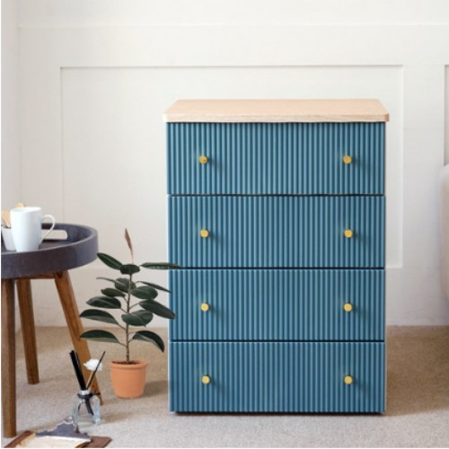 카밀라 템바보드 서랍장 4단 네이비