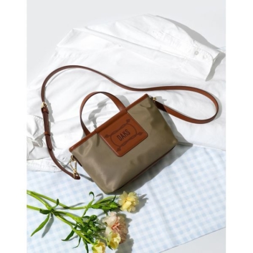 LF 닥스 WOMENS ACCESSORIES BOURNEMOUTH 본머스 베이지 가죽배색 나일론 미니 토트 겸 크로스백 DCWA5F8..