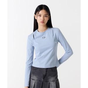 오드스튜디오 ODDSTUDIO 오드 시그니처 컷오프 슬림 롱 슬리브 SKY BLUE OO4FFRT102SB 126090_이미지