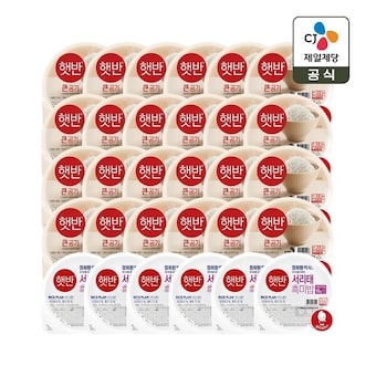 CJ제일제당 <b>햇반</b> 큰공기 300g <b>24개</b> + 서리태흑미밥 <b>210g</b> 6개