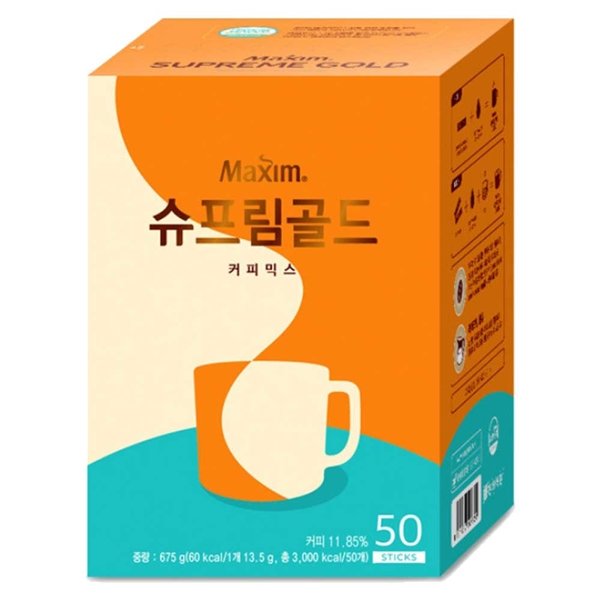 동서식품 맥심 <b>슈프림</b><b>골드</b> 커피믹스 50T