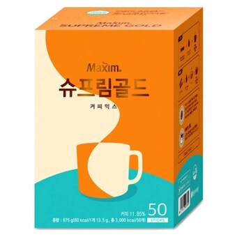 동서식품 맥심 <b>슈프림</b><b>골드</b> 커피믹스 50T