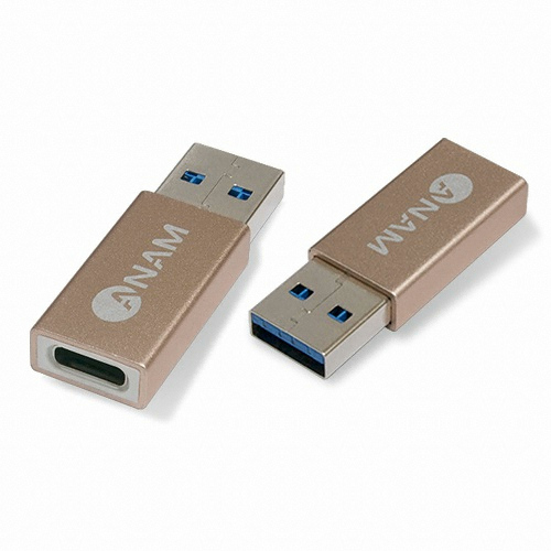아남전자 ANAM USB Type C to A 골드메탈 변환젠더 (AGC-CFAM17)_이미지