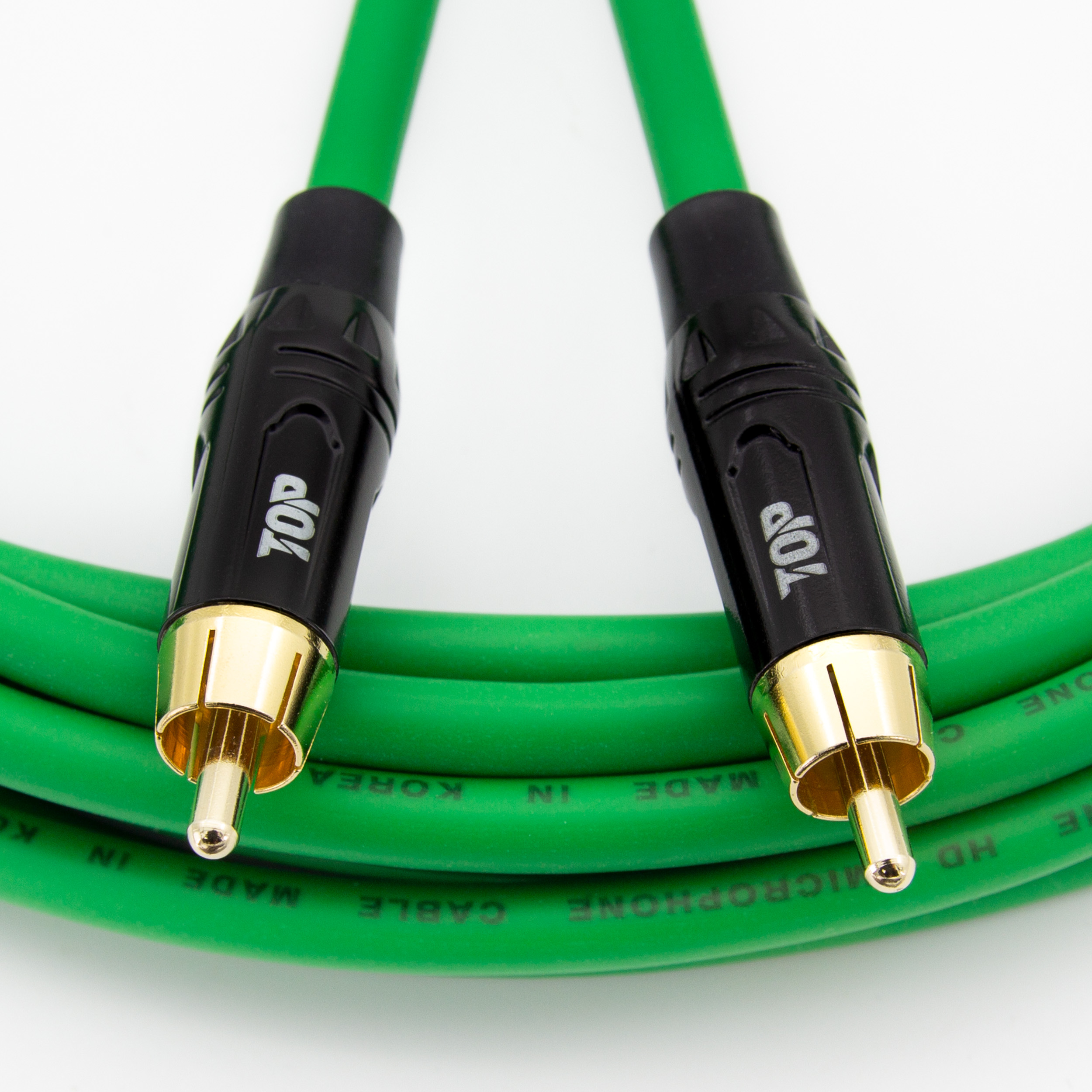 탑라인에이치디 HDTOP RCA to RCA 오디오 케이블 블랙그린 (50m, HT-TP6684)_이미지