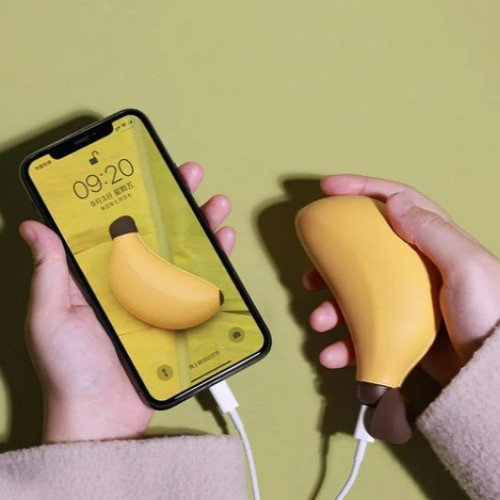 에이트 바나나 미니 USB 충전식 휴대용 손난로 보조배터리 4800mAh_이미지