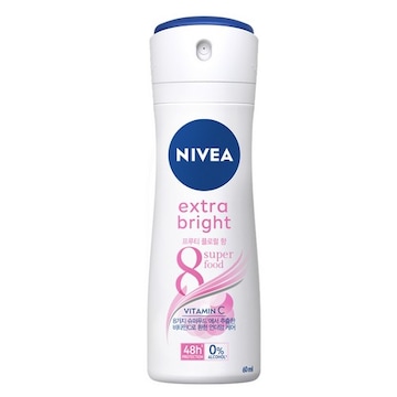 니베아 데오드란트 스프레이 엑스트라 브라이트 60ml (2개)