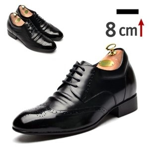 CLAYONG 8cm 브로그 윙팁 더비구두 ZE0001BK