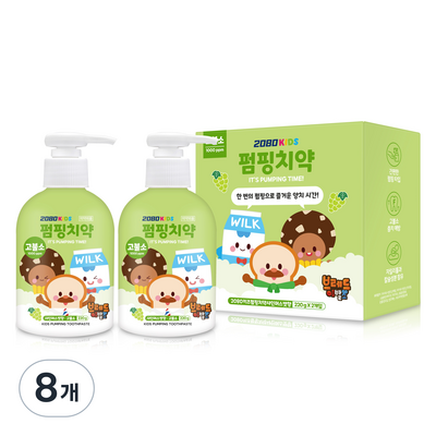 2080 키즈 브레드 이발소 펌핑치약 220g (8개)_이미지