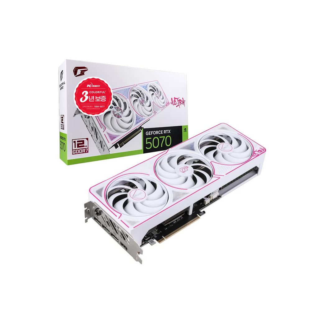 COLORFUL iGame 지포스 RTX 5070 ULTRA OC White D7 12GB 피씨디렉트이미지입니다. 누르면 해당 게시물로 새창이동합니다.