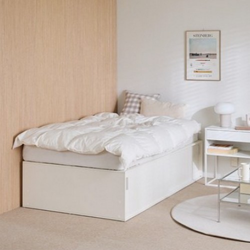 우아미가구 카네 빅 슬라이딩 대용량 수납 침대 SS (본넬스프링)_이미지