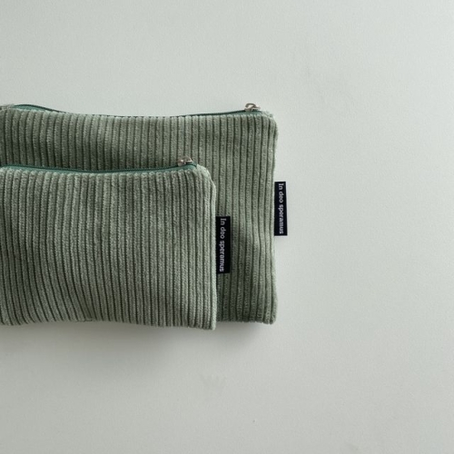 인 데오 스페라무스 민트 골덴 파우치 Mint corduroy pouch -S