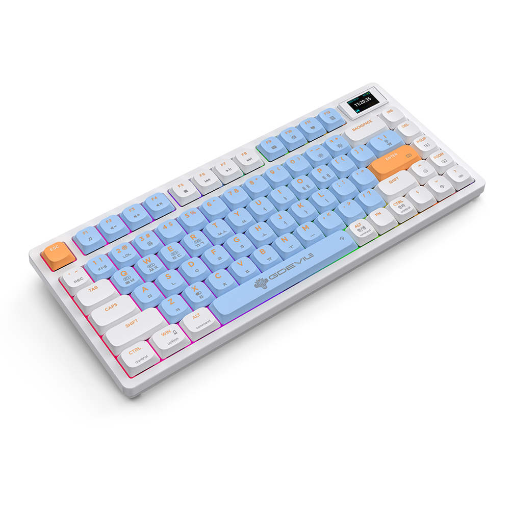 GDEVIL G712LS PLUTON 유무선 기계식 (화이트블루)_이미지