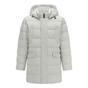 Superior 남성 중기장 후드 다운 점퍼 라이트 그레이 S0B640832