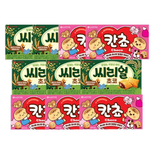 롯데제과 씨리얼 초코 42g 5개 + 칸쵸 54g 5개_이미지