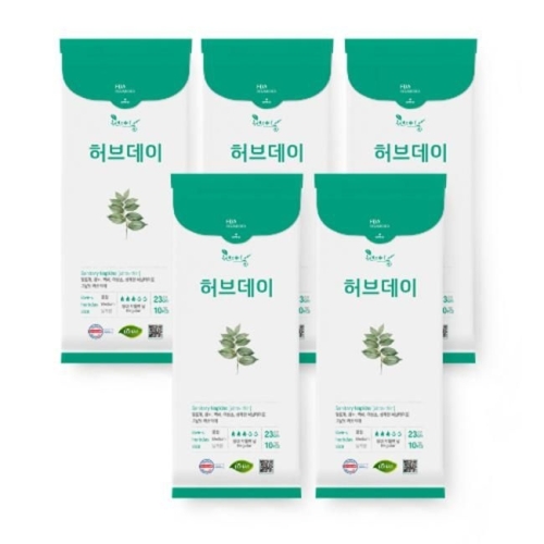 허브데이 시그니처 쿨링생리대 중형 10개 (5팩(50개))_이미지