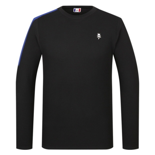  까스텔바작 남성 폴리 배색 포인트 라운드 니트 (BGBFSW001BK)