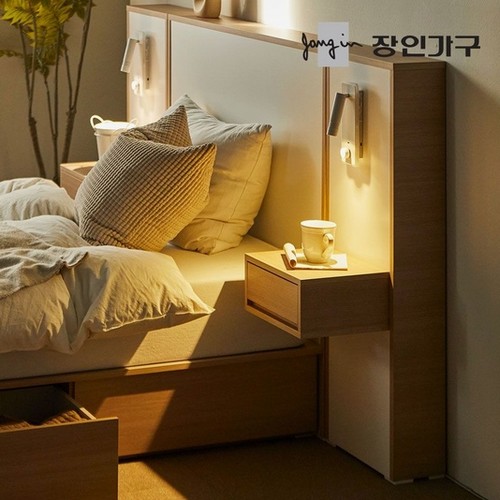 장인가구 밤비 호텔식 LED조명 침대 협탁이미지입니다. 누르면 해당 게시물로 새창이동합니다.