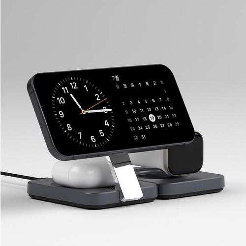 오아 폴드 Qi2 3in1 맥세이프 접이식 무선충전기 OCHG-003BK (애플워치용)_이미지