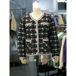 세이브존03 트위드 패턴 짜임 니트 자켓 AGMM11KJ7 S43220056