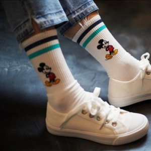 제이큐 미키마우스 스니커즈 예쁜 여자 학생 디즈니 교복 중 코리아 반목 여성 고등 쏘삭 양말 장목