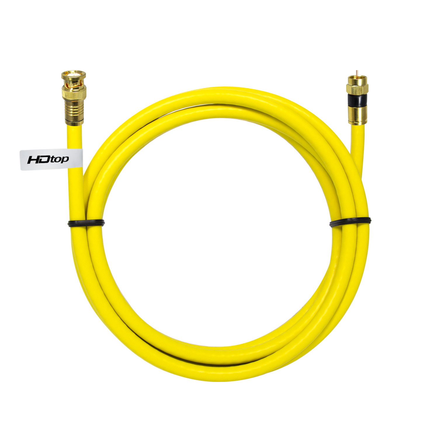 탑라인에이치디 HDTOP 국산 골드 BNC TO RF 5C 옐로우 동축 케이블 (HT-ZYGBR200, 20m)_이미지
