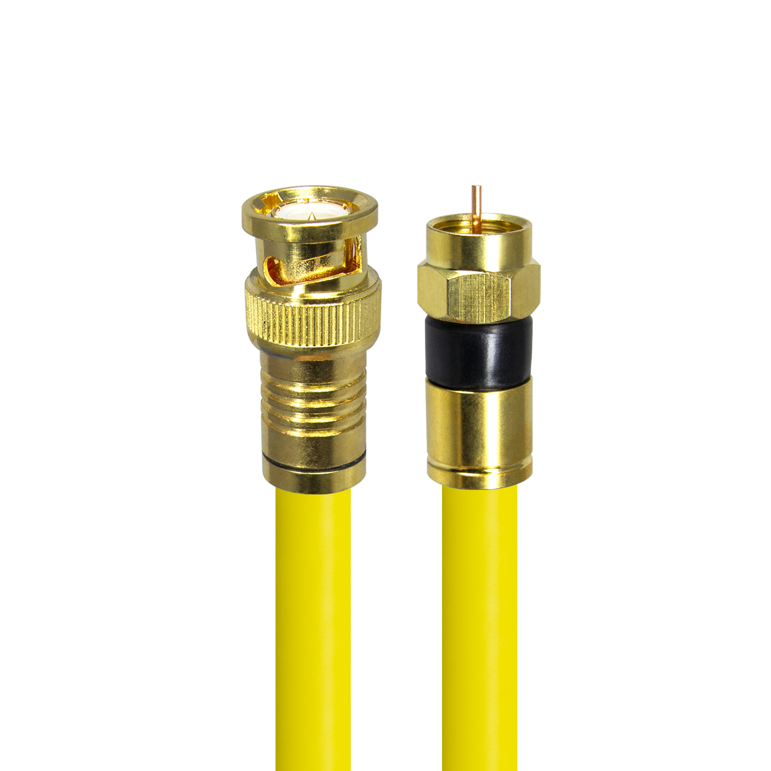 탑라인에이치디 HDTOP 국산 골드 BNC TO RF 5C 옐로우 동축 케이블 (HT-ZYGBR200, 20m)_이미지