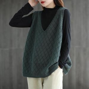 체리캣 루즈핏 퀄팅무니 뜨게 조끼 V-21 S18983819