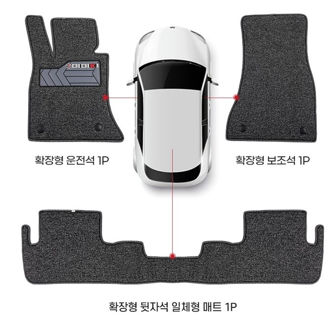 비비키 확장형 발판 자동차 코일매트 벤츠 EQA 전용 (1열+2열)_이미지