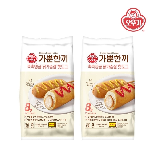 오뚜기 가뿐한끼 촉촉탱글 닭가슴살 핫도그 375g (2개)_이미지