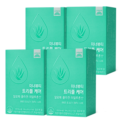 고려은단 이너뷰티 트리플케어 알로에 콜라겐 히알루론산 15포 (4개)