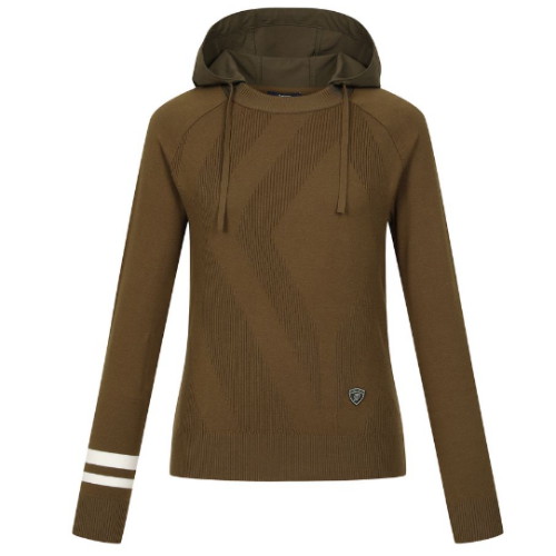 팬텀 변형 립조직 우븐 후드 니트 221E3SR266_KH_이미지