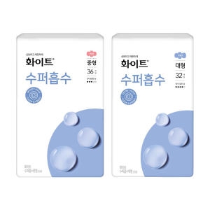 수퍼흡수 대형 32매*1팩 + 중형 36매*1팩 세트