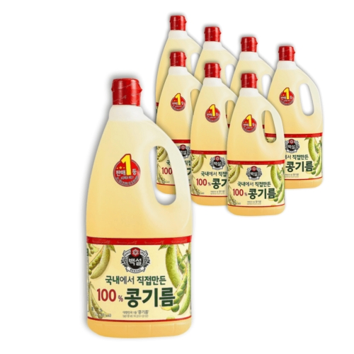 CJ제일제당 백설 콩기름 1.8L (8개)