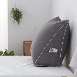 애프터식스 시리얼 등받이 삼각쿠션 소형 대형 그레이 핑크 블루 먼지없는 세미마이크로_이미지