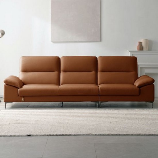 다우닝 아지오 전체 천연가죽 소파 4인용 (스툴별도)_이미지