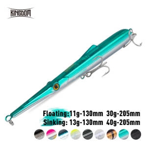 킹덤 낚시 미끼 11g-40g 긴 캐스팅 바늘 연필 싱킹/플로팅 36가지 옵션