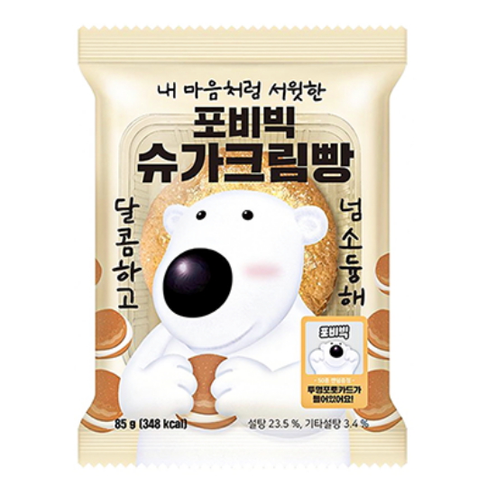 롯데웰푸드 포비빅 슈가크림빵 85g (1개)_이미지