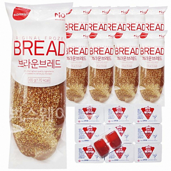 SPC삼립 브라운 브레드 60g + 오뚜기 딸기잼 디스펜팩