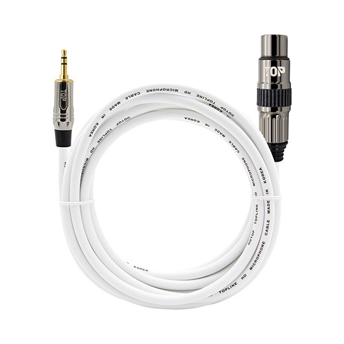 탑라인에이치디 HDTOP 3.5mm 스테레오 to XLR MF 메탈화이트 케이블 (15m, HT-TP3256)_이미지