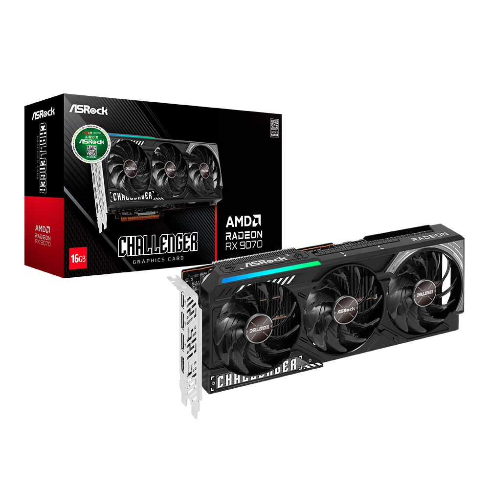 ASRock 라데온 RX 9070 Challenger D6 16GB 대원씨티에스_이미지