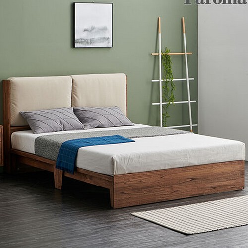 파로마 이본 쿠션헤드 원목 침대 SS (매트별도)