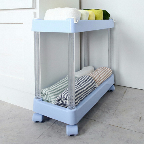 전원테크 플라팜 크리스탈 슬림 2단 선반정리대