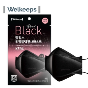 파인텍 웰킵스 리얼블랙 황사마스크 KF94 중형 (50매)