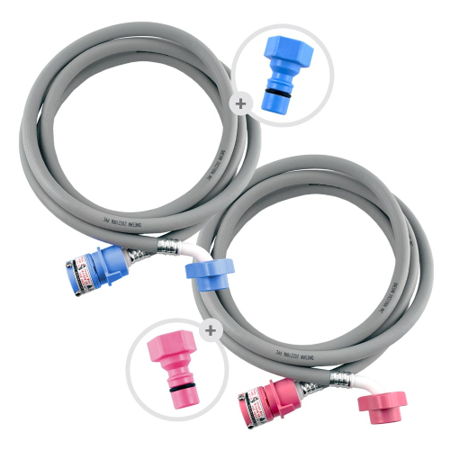 철물마켓 국산 원터치 세탁기 급수호스 냉온수 세트 (5m)_이미지