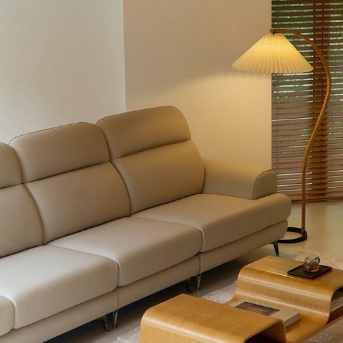 다우닝 디오스 전체 천연면피가죽 소파 4인용 (스툴별도)_이미지