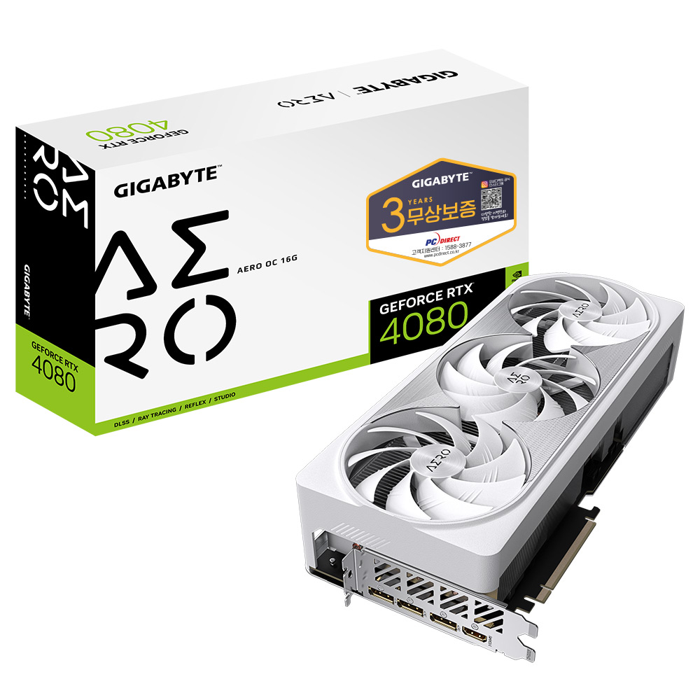 GIGABYTE 지포스 RTX 4080 AERO OC D6X 16GB 피씨디렉트